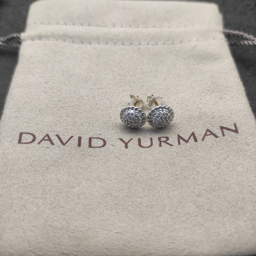 David Yurman Round Diamond Stud Earrings